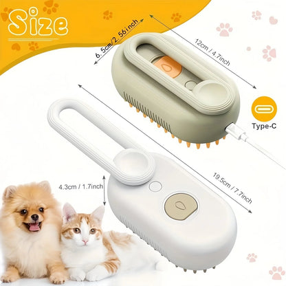 Steam Brush for Cats,Upgraded 3 in 1 Cat Steam Brush for Shedding Pet Steam Brush,Usb Rechargeable Steam Brush for Cats Dogs Hair Removal Cleaning and Massaging Grooming Brush (Coffee)