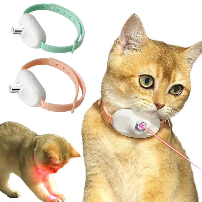 PurrBeam™ Smart Cat Collar – Rechargeable Laser Toy with Auto Motion & Anxiety Relief Play